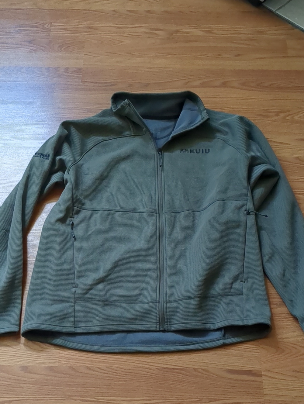 KUIU Peloton Full Zip Hunting Fleece Jacket Solid Ash Olive Green